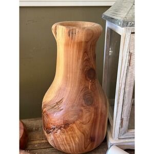 Hand Turned‎ Wooden Vase Rustic Tree Knot Wood Decor Unique